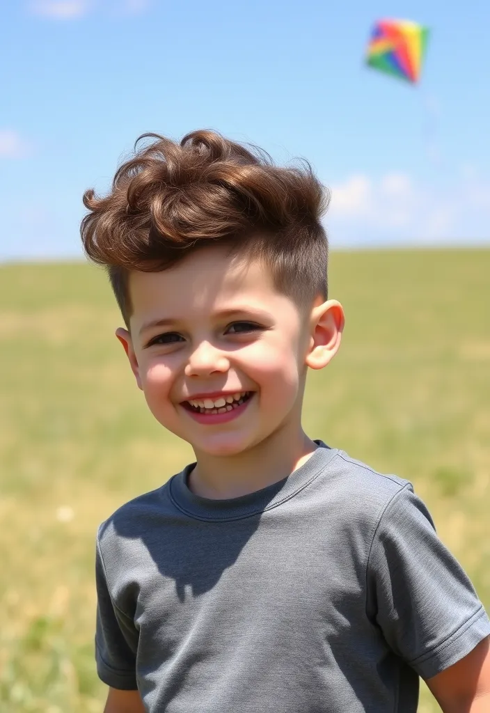 21 Boy Hairstyles That'll Make Him the Trendiest Kid on the Block! - 3. Curly Top with Fade