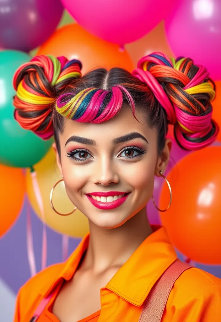 21 Half Up Half Down Hairstyles You'll Want to Try Right Now! (Number 8 Is a Game Changer!) - 8. The Game Changer: Half Up Half Down Space Buns