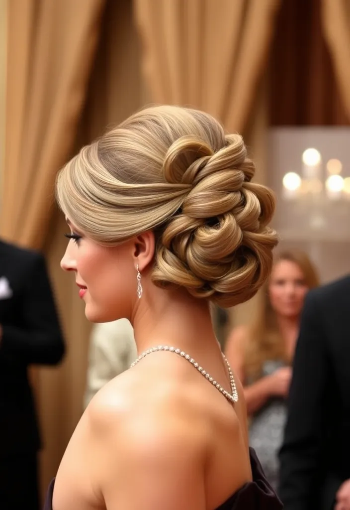 21 Half Up Half Down Hairstyles You'll Want to Try Right Now! (Number 8 Is a Game Changer!) - 5. Elegant Chignon with Half Down Waves