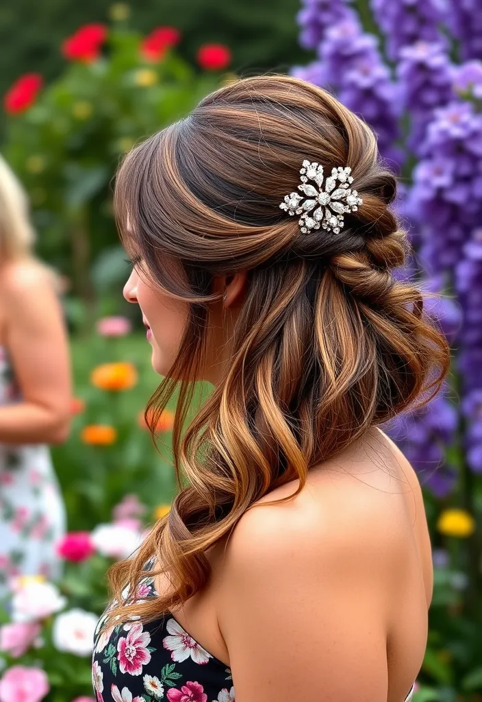 21 Half Up Half Down Hairstyles You'll Want to Try Right Now! (Number 8 Is a Game Changer!) - 15. Half Up Half Down with Hair Accessories