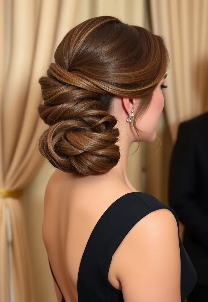 21 Half Up Half Down Hairstyles You'll Want to Try Right Now! (Number 8 Is a Game Changer!) - 16. Half Up Half Down Twisted Bun