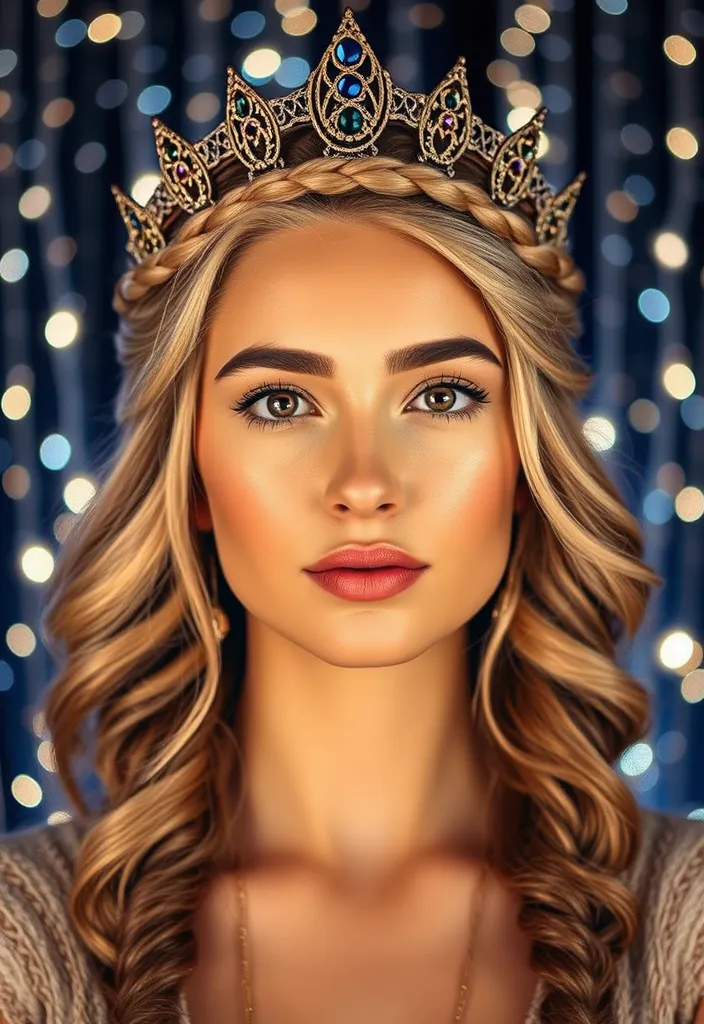 21 Half Up Half Down Hairstyles You'll Want to Try Right Now! (Number 8 Is a Game Changer!) - 2. Chic Braided Crown
