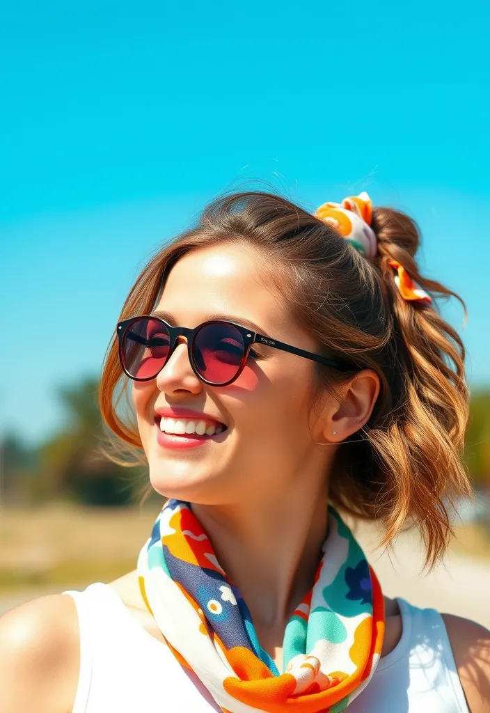 21 Half Up Half Down Hairstyles You'll Want to Try Right Now! (Number 8 Is a Game Changer!) - 17. Half Up Half Down with a Scarf