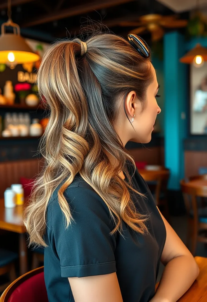 21 Half Up Half Down Hairstyles You'll Want to Try Right Now! (Number 8 Is a Game Changer!) - 9. Textured Half Up Half Down Ponytail
