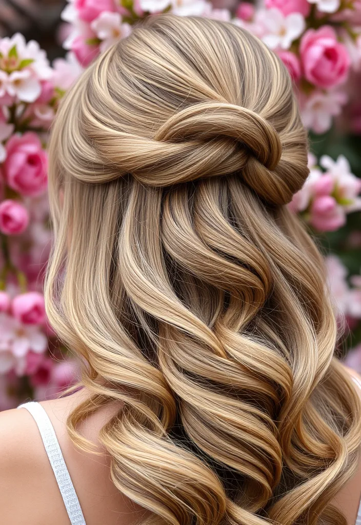 21 Half Up Half Down Hairstyles You'll Want to Try Right Now! (Number 8 Is a Game Changer!) - 1. Romantic Loose Waves with a Twist