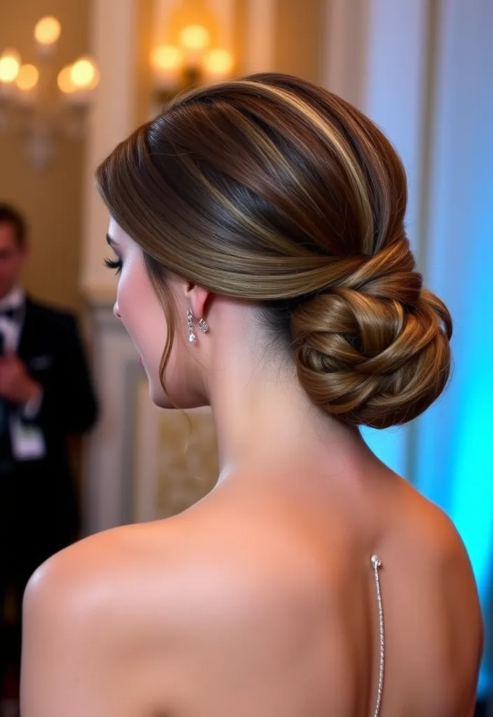 22 Stunning Side Part Hairstyles That'll Transform Your Look Instantly! - 21. Side Part with a Low Chignon