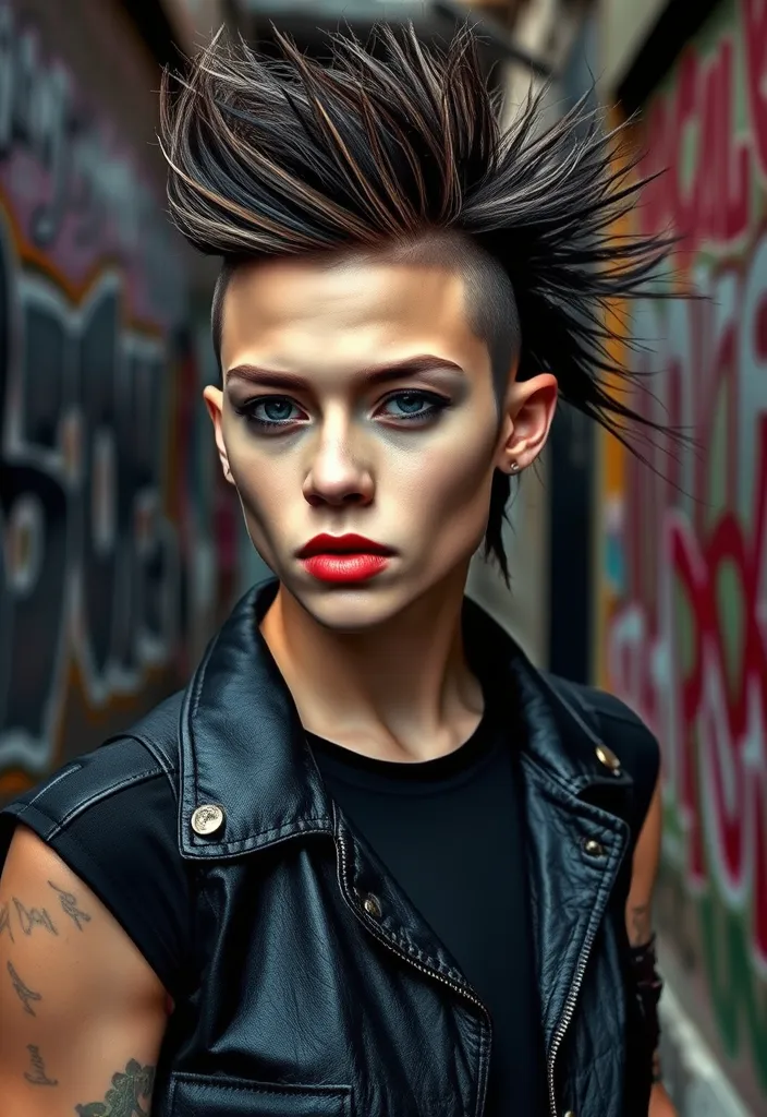 22 Stunning Side Part Hairstyles That'll Transform Your Look Instantly! - 15. Punk-Inspired Side Part
