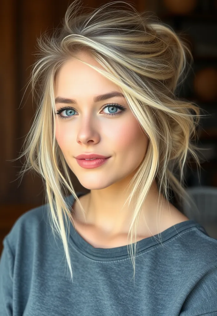 22 Stunning Side Part Hairstyles That'll Transform Your Look Instantly! - 4. Messy Side Bun