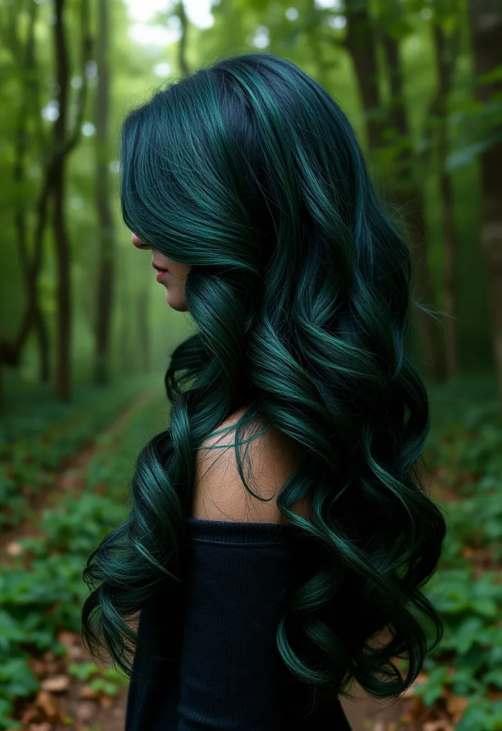 21 Stunning Dark Hair Ideas That Will Make You Want to Change Your Look NOW! - 18. Deep Forest Green