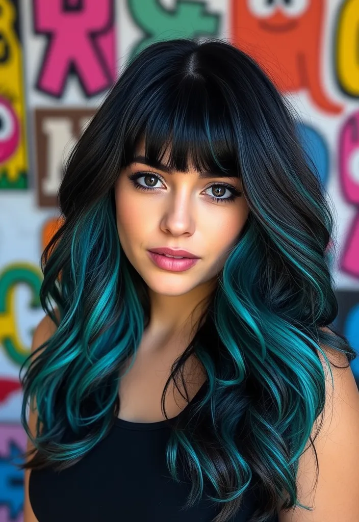 21 Stunning Dark Hair Ideas That Will Make You Want to Change Your Look NOW! - 17. Dark Teal Highlights