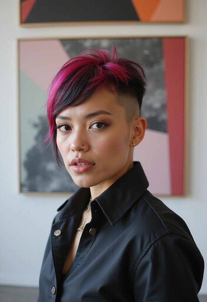 21 Daring Funky Hairstyles That Will Make You Feel Like a Rockstar (You’ll Love #15!) - 20. Geometric Cut with Bold Colors