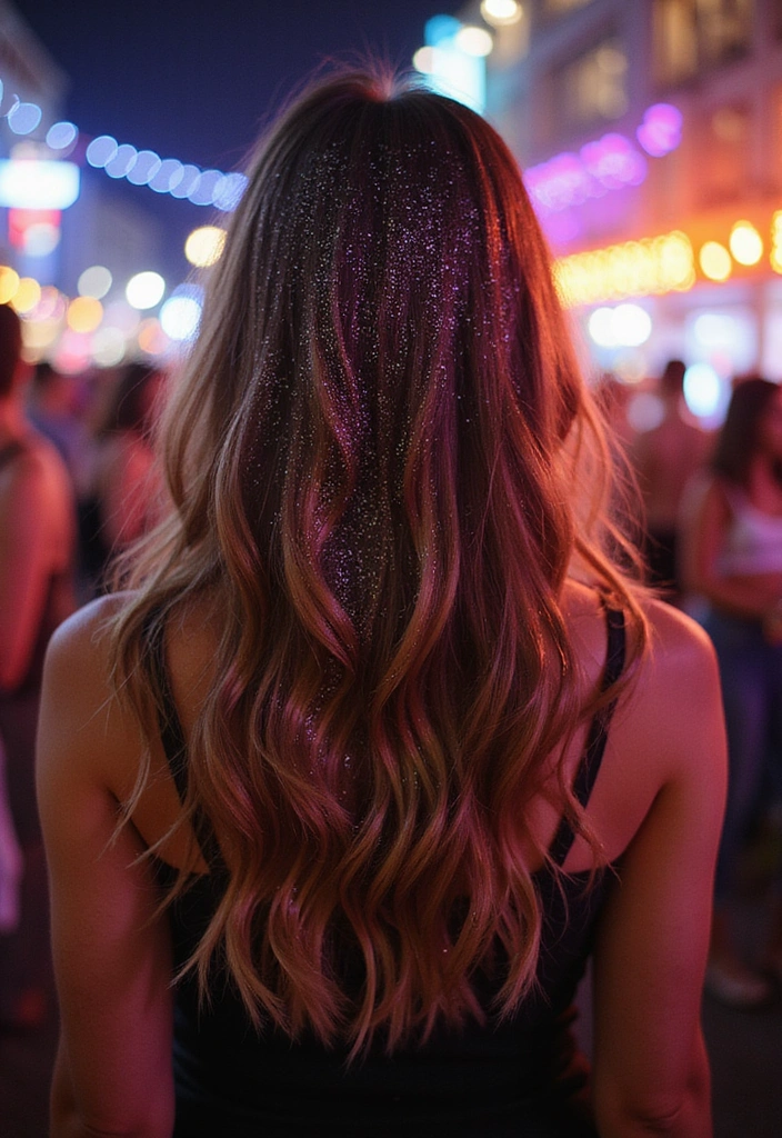 21 Daring Funky Hairstyles That Will Make You Feel Like a Rockstar (You’ll Love #15!) - 5. Glitter Roots