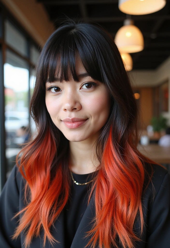 21 Daring Funky Hairstyles That Will Make You Feel Like a Rockstar (You’ll Love #15!) - 7. Funky Fringe with Colorful Tips