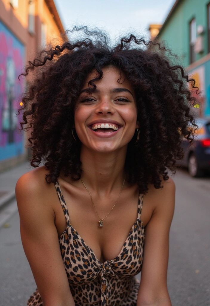 21 Daring Funky Hairstyles That Will Make You Feel Like a Rockstar (You’ll Love #15!) - 8. Wild Curls with Neon Highlights