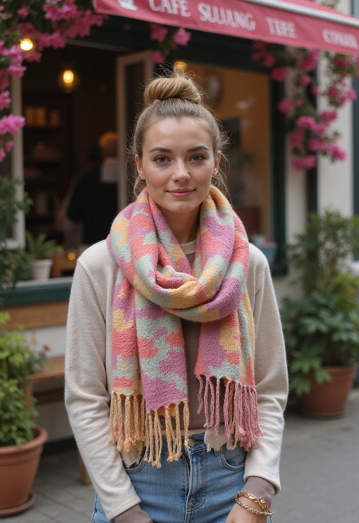 20 Cute Spring Hairstyles That Will Brighten Your Day Instantly! - 6. Chic Low Bun with a Scarf