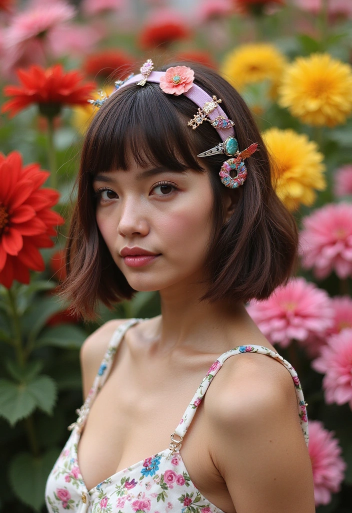 20 Stunning Bob Hairstyles That'll Make You Book an Appointment Today! - 19. Bob with Hair Accessories