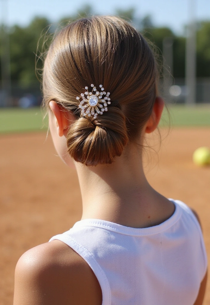 15 Quick and Stylish Softball Hairstyles You Can Do in Under 5 Minutes! - 7. Low Chignon