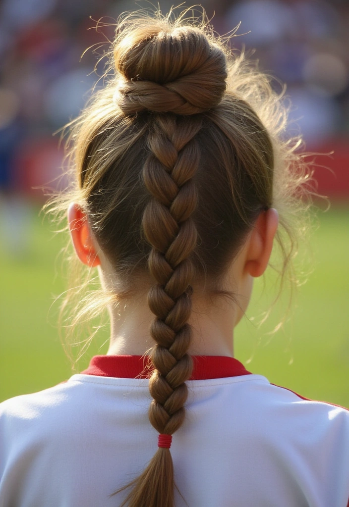 15 Quick and Stylish Softball Hairstyles You Can Do in Under 5 Minutes! - 14. Quick Braid Bun