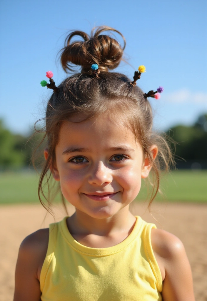 15 Quick and Stylish Softball Hairstyles You Can Do in Under 5 Minutes! - 2. Messy Bun with Braided Accents